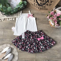 Chân váy hoa kèm quần cotton cho bé size từ 3-10